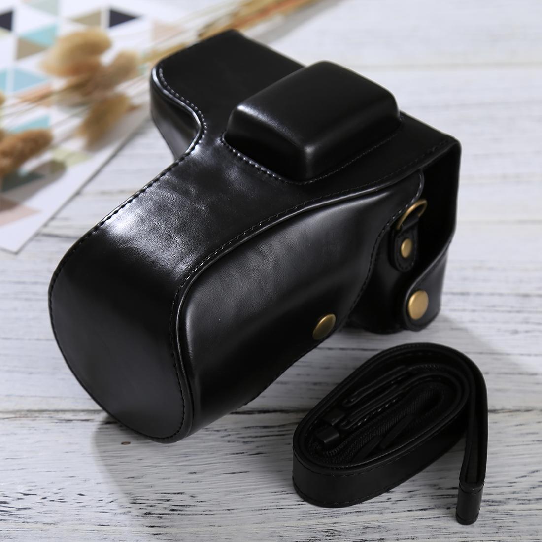Full Body Camera PU Leather Case Bag with Strap for Samsung NX300 (Black)