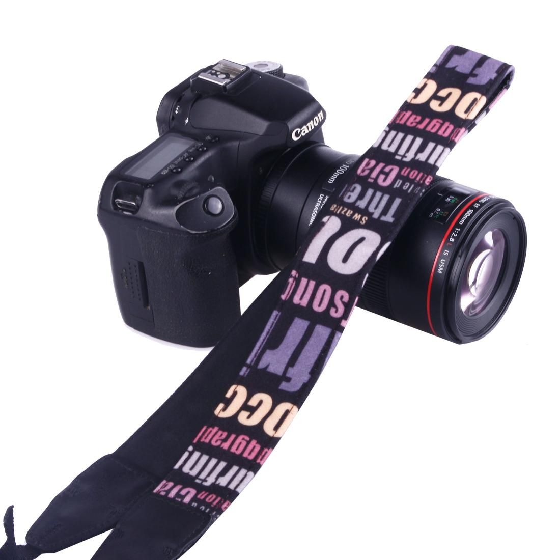 LYNCA LH-01 British Style Series Pink English Words Universal Genuine Leather Shoulder Neck Strap Camera Strap for Nikon / Canon / Sony / Panasonic / SLR DSLR ILDC (Style5)
