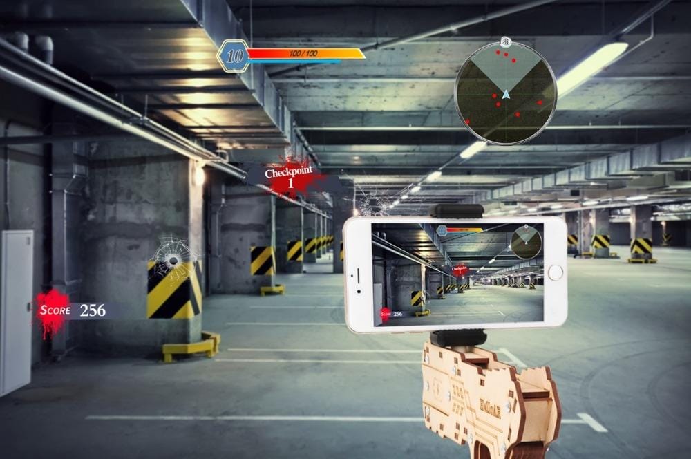 Portable Bluetooth AR Style 3D VR Games Wooden Material Toy AR Game for Android iOS