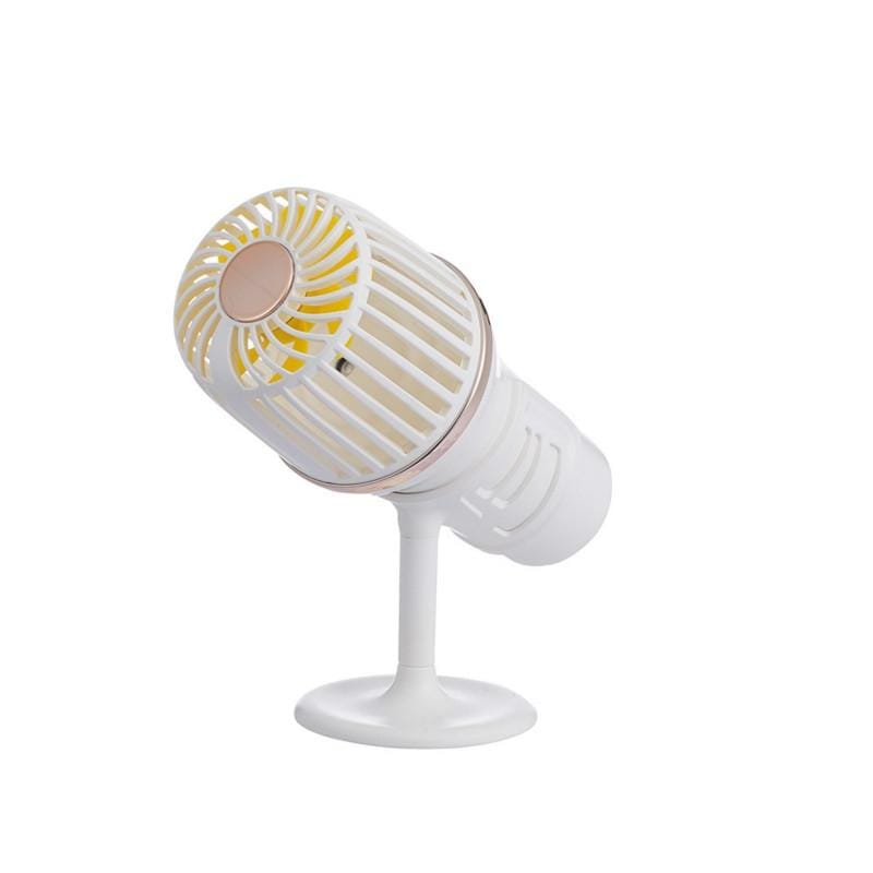 Simple Microphone USB Handheld Spray Moisturizing Fan (White)