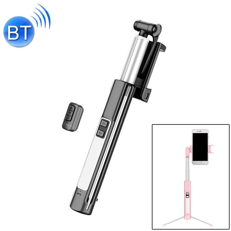 CYKE A18 Multifunction One-piece Wireless Bluetooth Selfie Stick with Double Fill light & Tripod & Remote Control, Maximum Stretching Length: 110cm (Black)