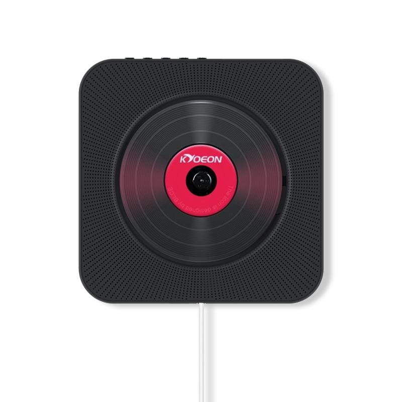 KC-808 Wall Mounted Bluetooth 4.2+EDR CD Player with Remote Control, Support FM (Black)