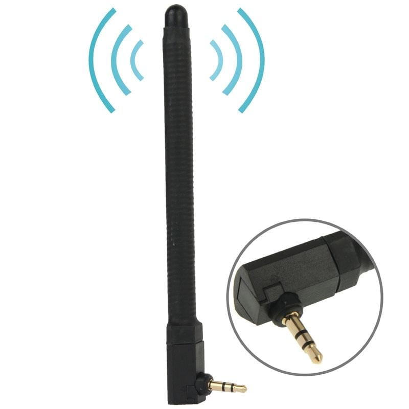 High Quality 6dBi 3.5mm Mobile FM & TV Antenna (Black)