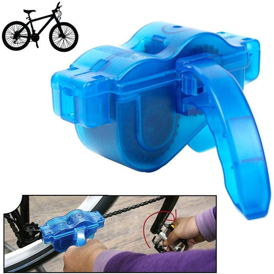 Bicycle Chain Cleaner Cycling Bike Machine Brushes Scrubber Wash Tool Kit Mountaineer Bicycle Chain Cleaner Tool Kits (Blue)