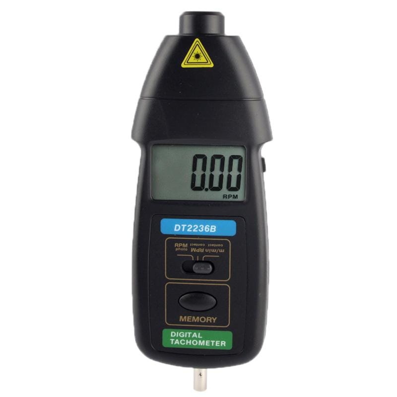 Contact & Non Contact Laser Digital Tachometer (Black)