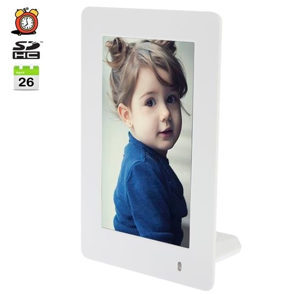 6.0 inch Digital Picture Frame with Clock & Calendar Function, Support SD Card (White)