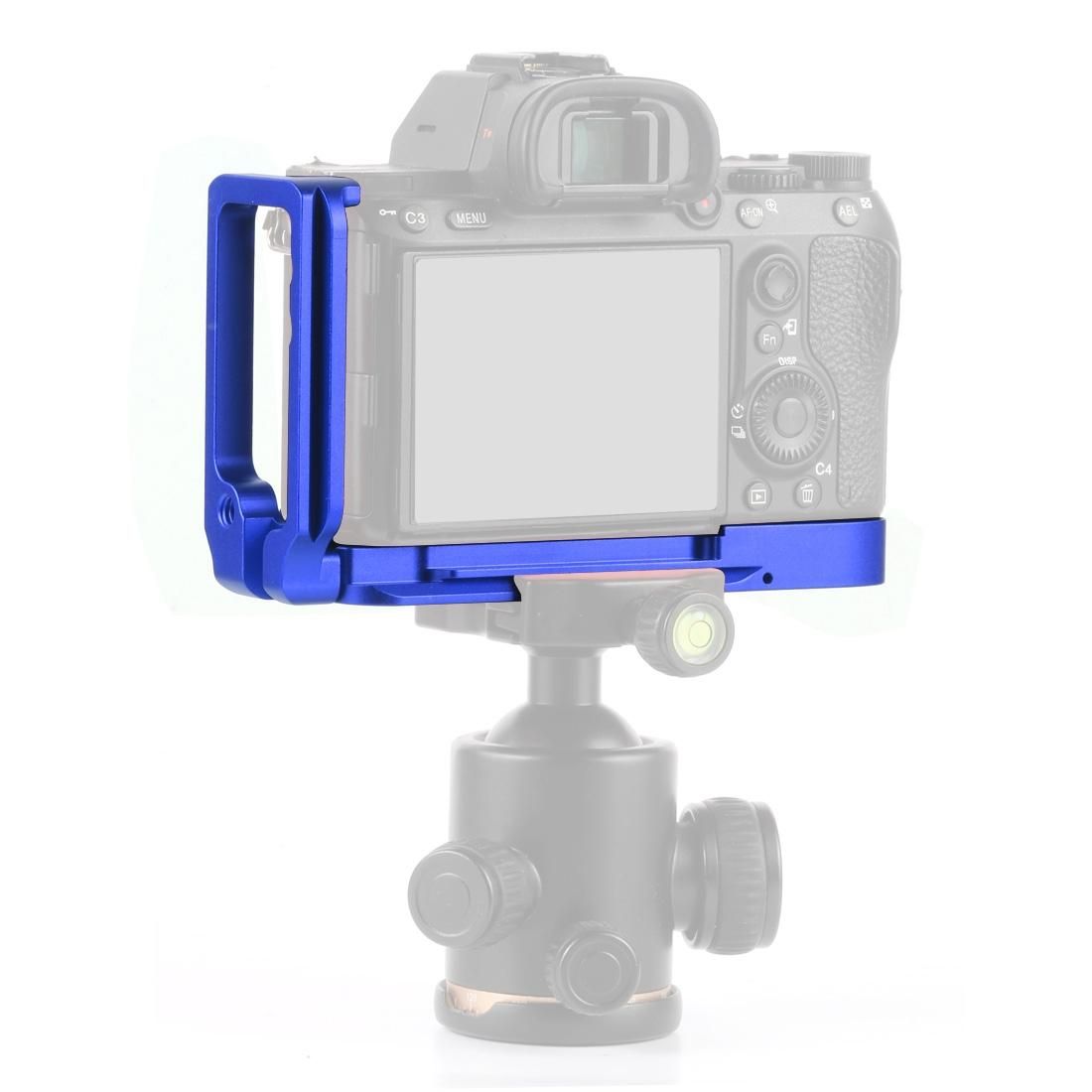 PULUZ 1/4 inch Vertical Shoot Quick Release L Plate Bracket Base Holder for Sony A9 / A7 III/ A7R III (Blue)