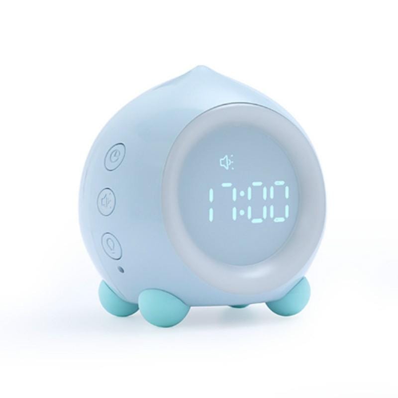 Creative Cartoon Peach Smart Alarm Clock Multifunctional Children Sleep with Luminous Electronic Clock, Style:Bluetooth (Blue)