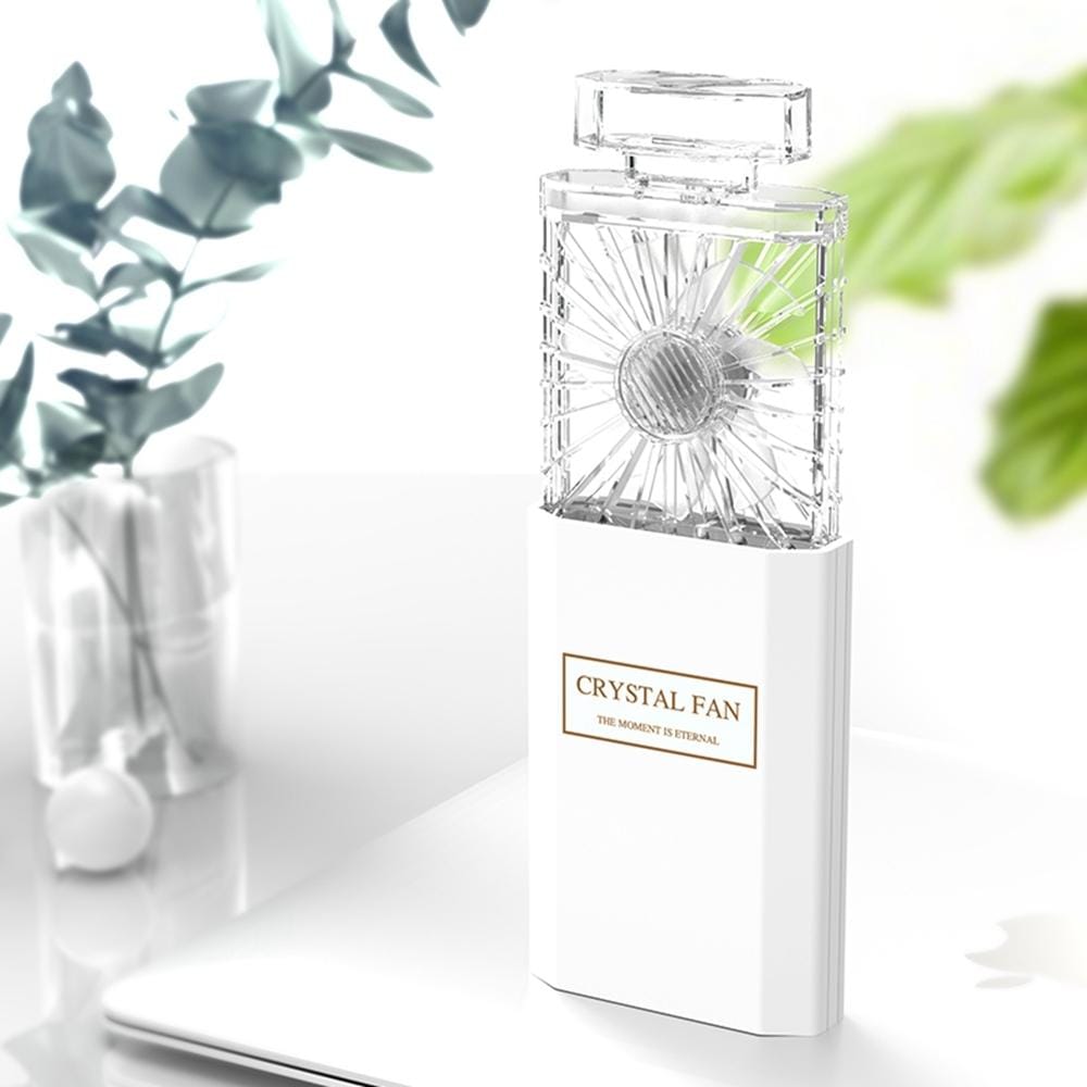 Perfume Shape Portable Fan Hidden Blade Fan (White)