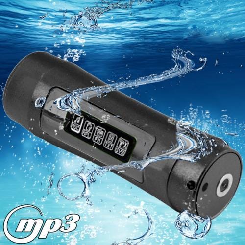 8GB Waterproof IPX8 Rechargeable MP3 Player with Screen and FM Radio Function , Blue (Black)