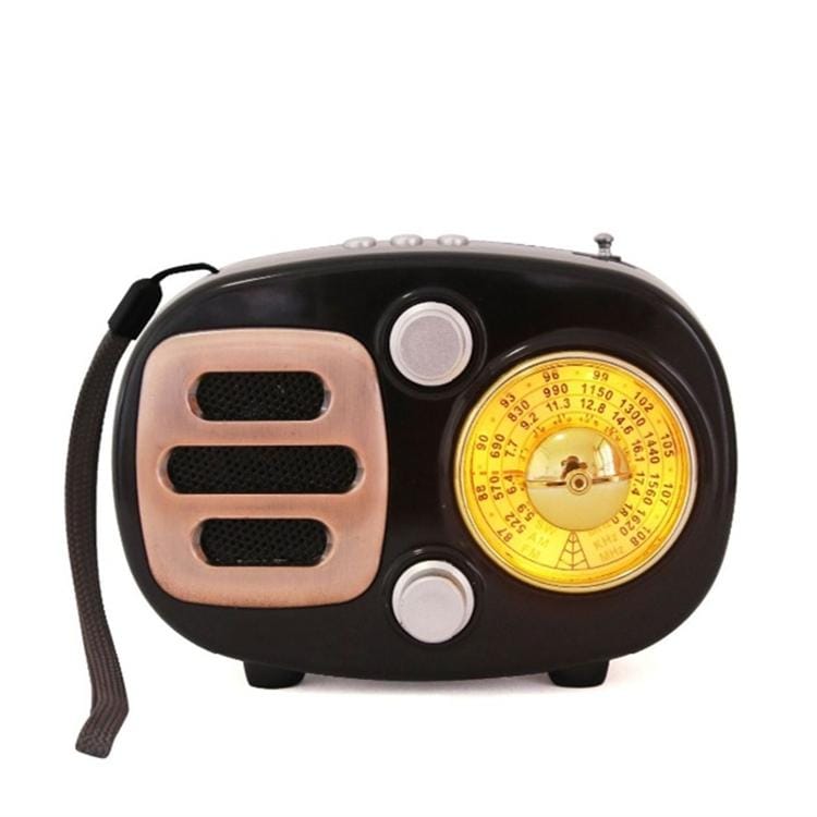 2 PCS RRS K-653BTA Retro Style Multi-band Pointer FM/AM/SW Radio Bluetooth Wireless Speaker, Support USB TF Card AUX-in (Black)