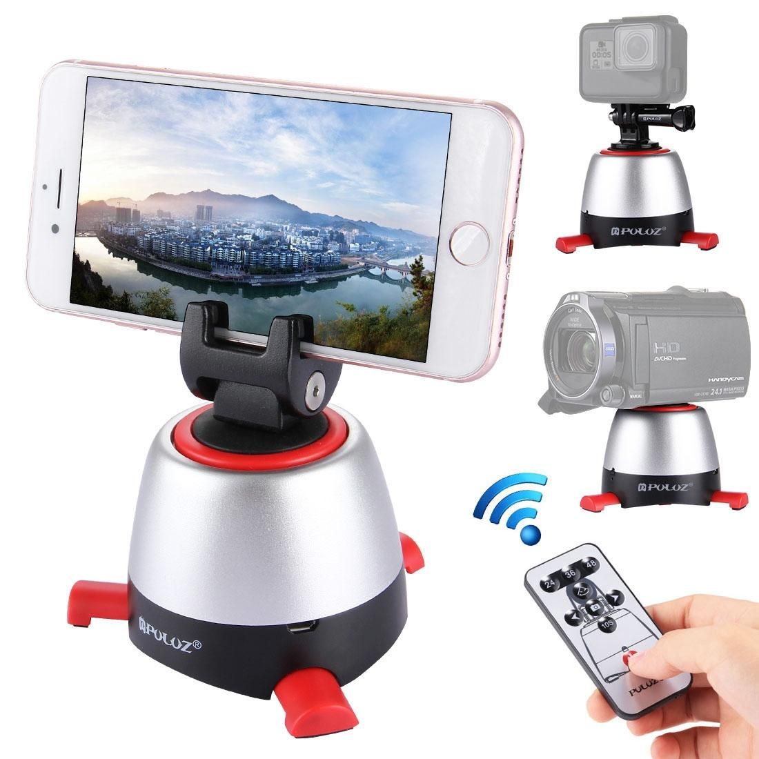 PULUZ Electronic 360 Degree Rotation Panoramic Head with Remote Controller for Smartphones, GoPro, DSLR Cameras (Red)