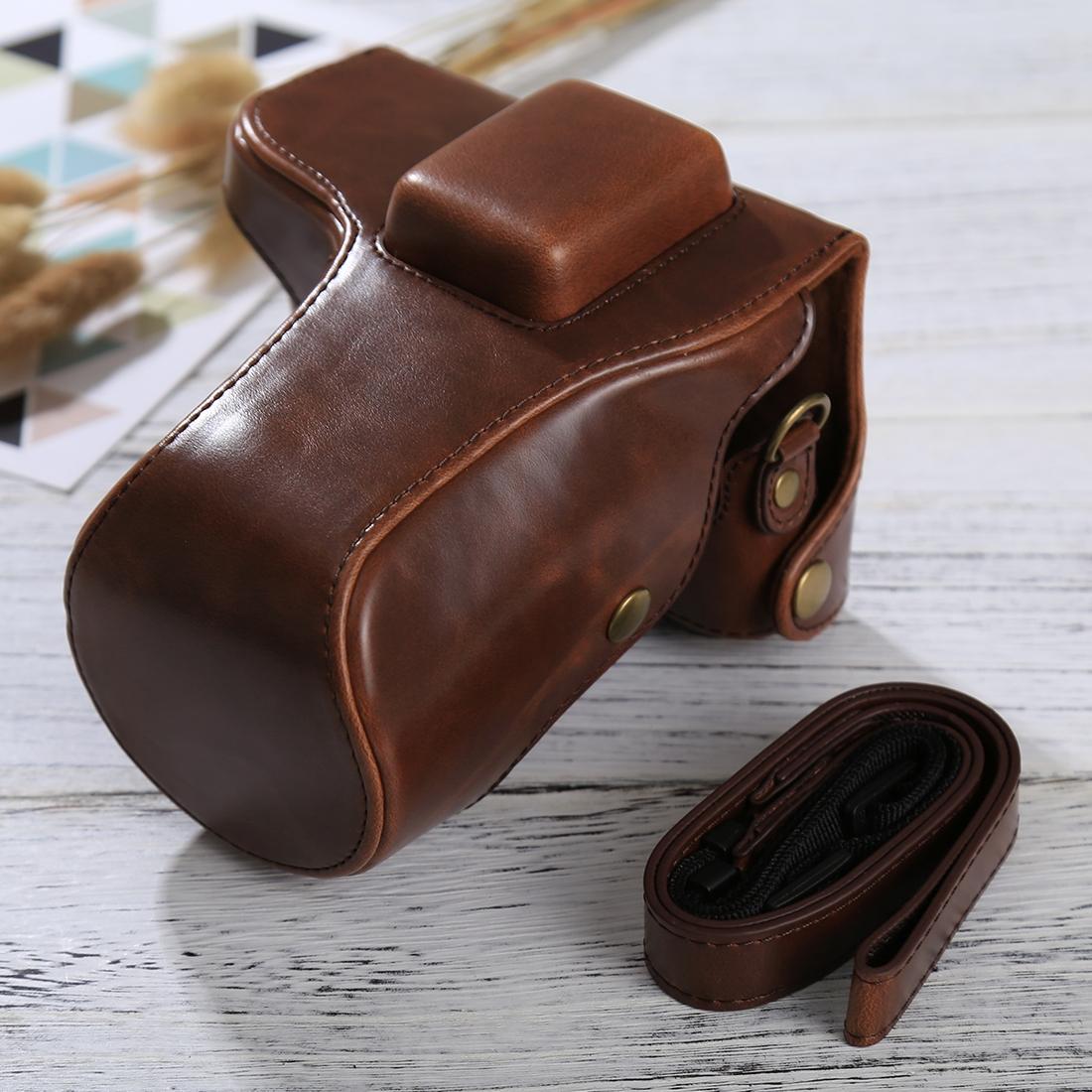Full Body Camera PU Leather Case Bag with Strap for Samsung NX300 (Coffee)