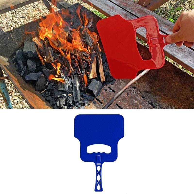 2 PCS Barbecue Fan Outdoor Cool Fan Plastic Fan Barbecue Tool (Blue)