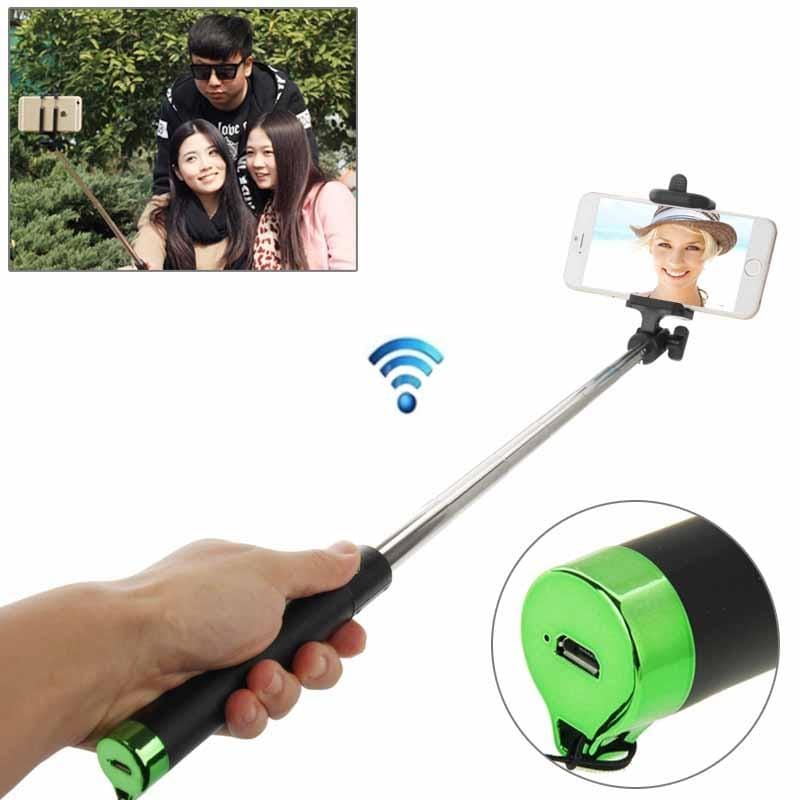 Adjustable Bluetooth Wireless Self-timer Handheld Monopod, For iPhone, Galaxy, Huawei, Xiaomi, LG, HTC and Other Smart Phones, Extended Length: 80cm, Folding Length: 17cm (Green)