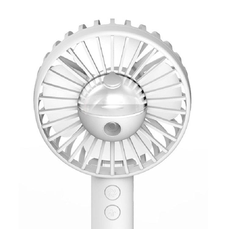 USB Charging Portable Handheld Spray Cooling Mute Fan Moisture Meter (White Rabbit)