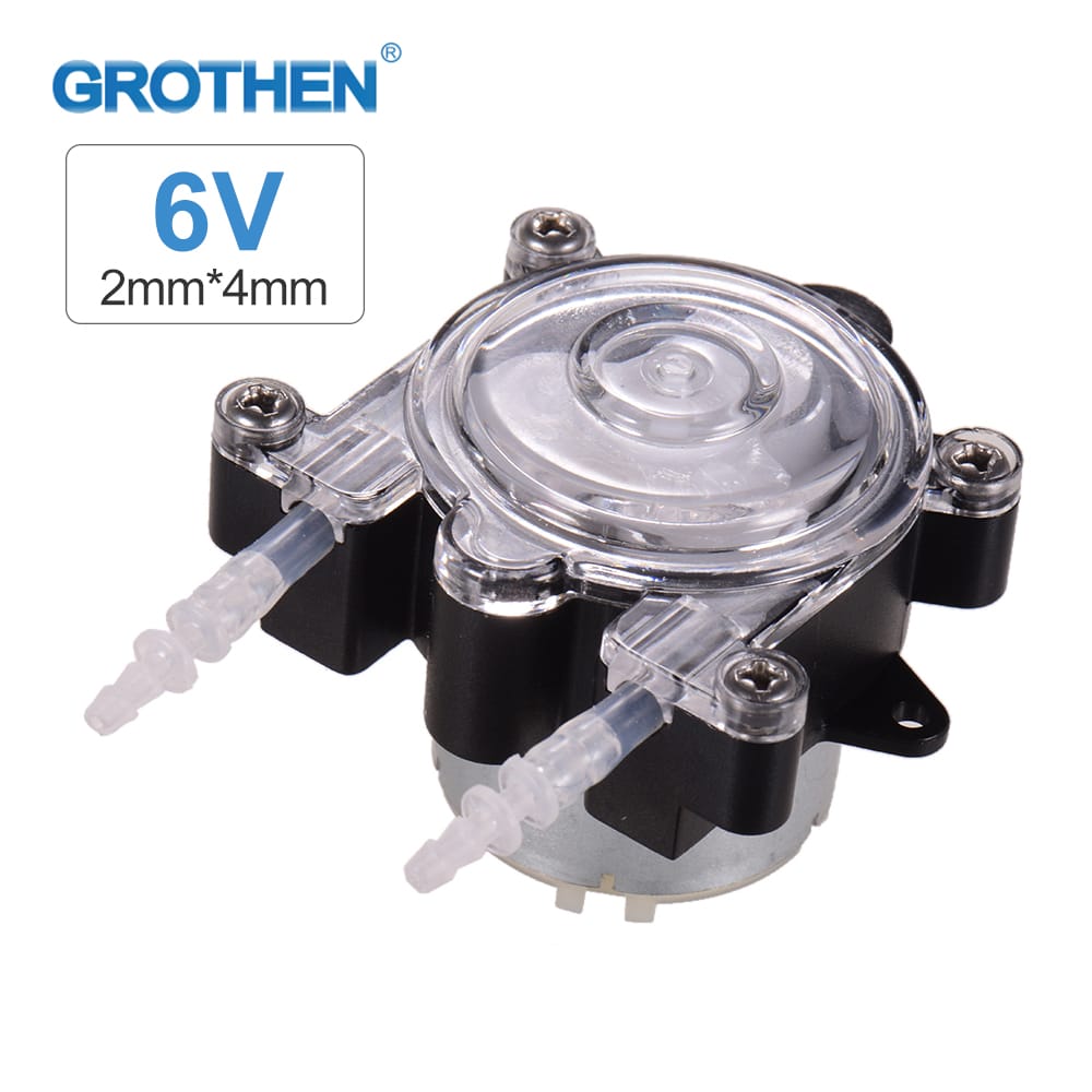GROTHEN DC 6V DIY Dosing Pump Mini Peristaltic Dosing Head - 2mmX4mm