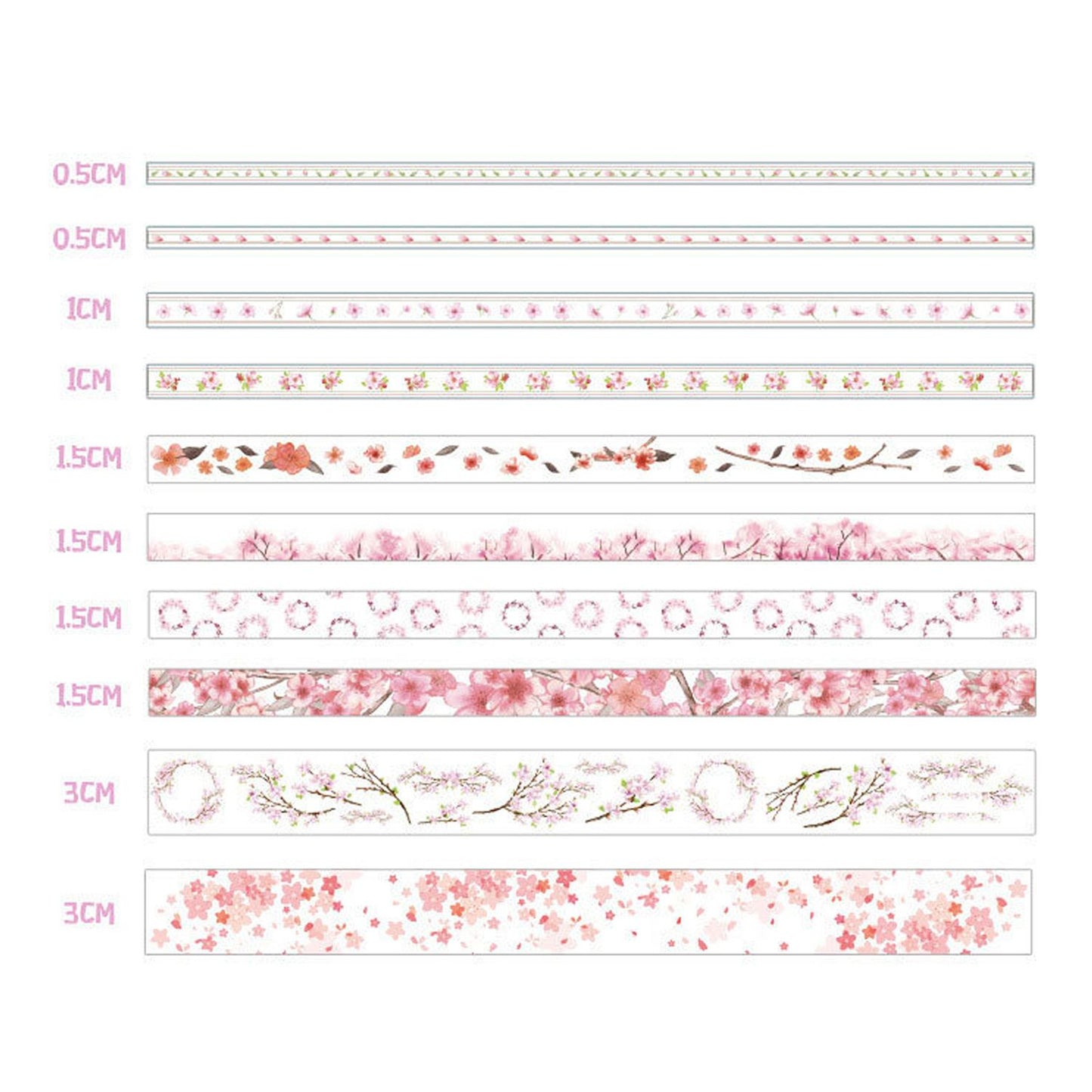 Washi Japanese Paper Tapes Scrapbooking Tape Rolls Colorful - 2m