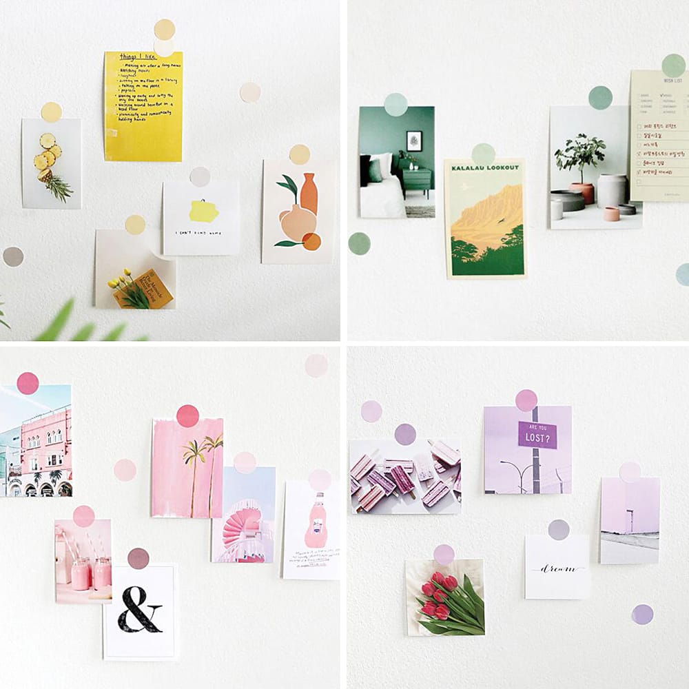 4 Sheets Color Labels Gradient Sticker Cute Stationery