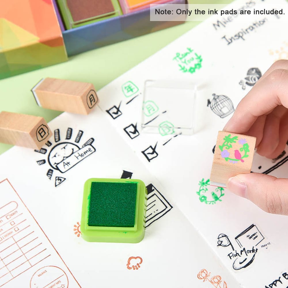 16 Colors Rainbow Ink Pad Finger Paint Cute Ink Pad for