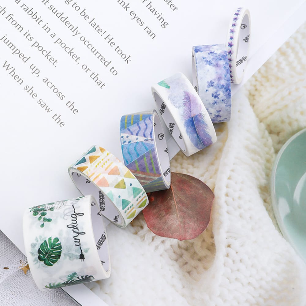 Washi Tape Set 4 Rolls 30mm 15mm 5mm Wide Decorative - Mushroom Forest