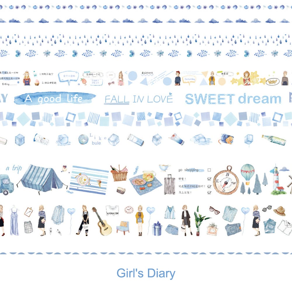 Washi Japanese Paper Tape Scrapbooking Tape Rolls 2 Meters - Girl