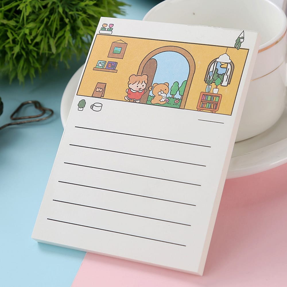 50 Sheets Portable Cartoon Sticky Notes To Do List Notepad - E