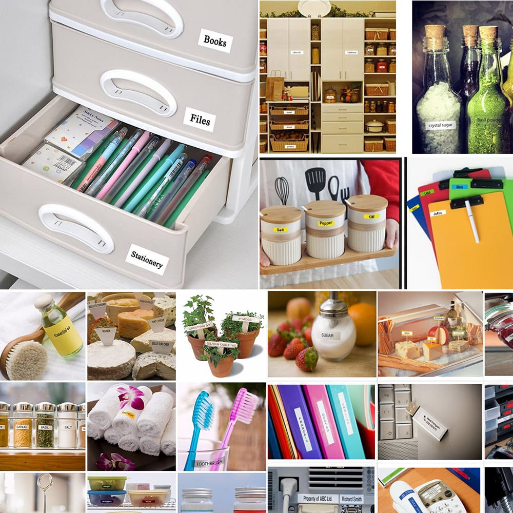 9mm Label Tape Compatible Tape Cartridge Ribbon Replacement - 9mm Black on White