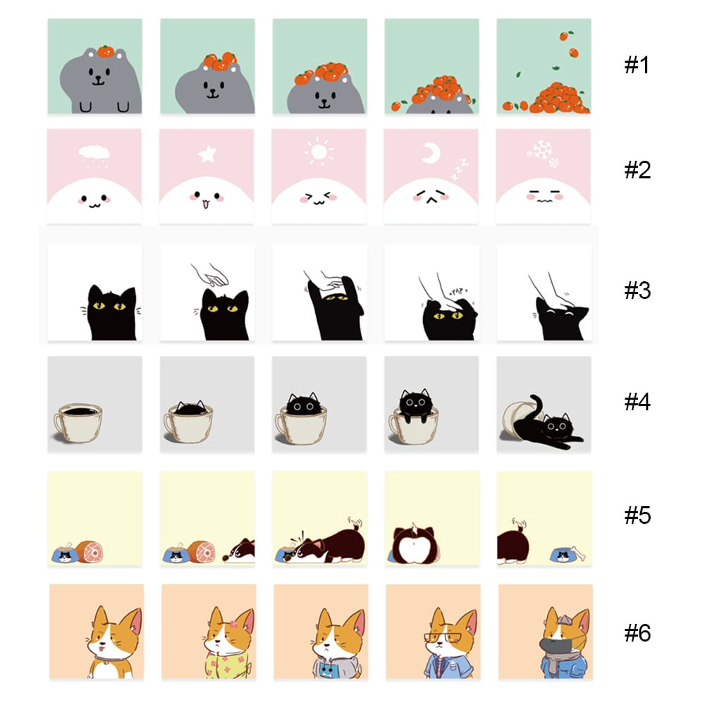 50 Sheets Mini Portable Note Book Creative Cartoon Notepad - Daily Foraging