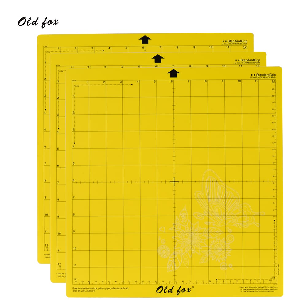 OLD FOX 3Pcs 12*12Inch Replacement Cutting Mat - StandardGrip(Yellow)