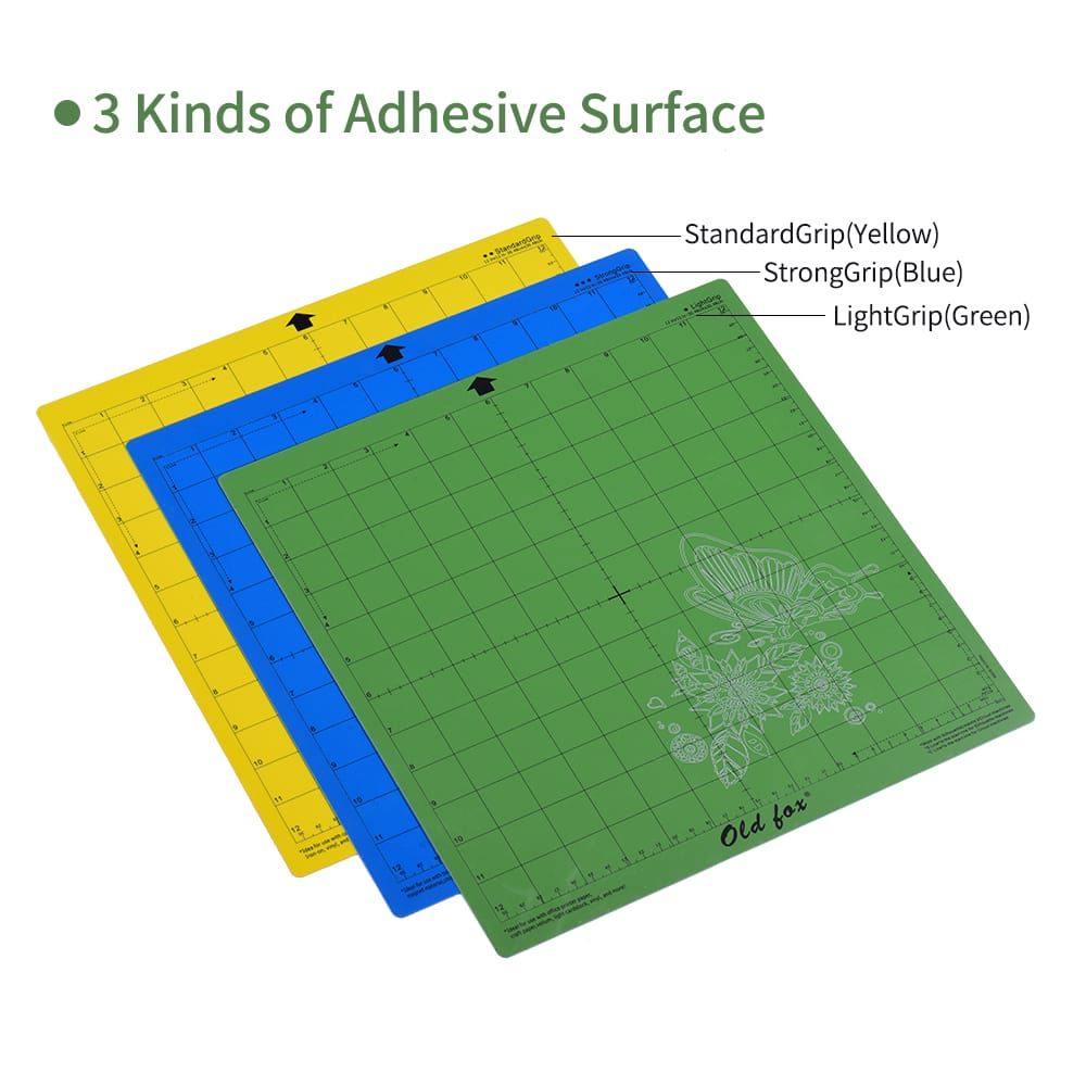 OLD FOX 3Pcs 12*12Inch Replacement Cutting Mat - StandardGrip(Yellow)