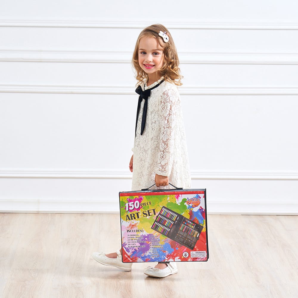 150pcs Deluxe Art Set Drawing Art Box with Markers Color