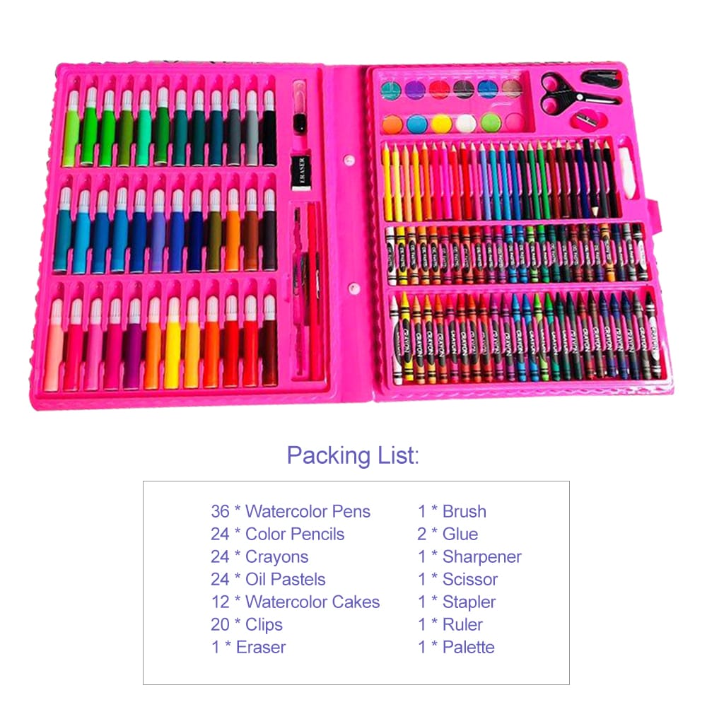 150pcs Deluxe Art Set Drawing Art Box with Markers Color