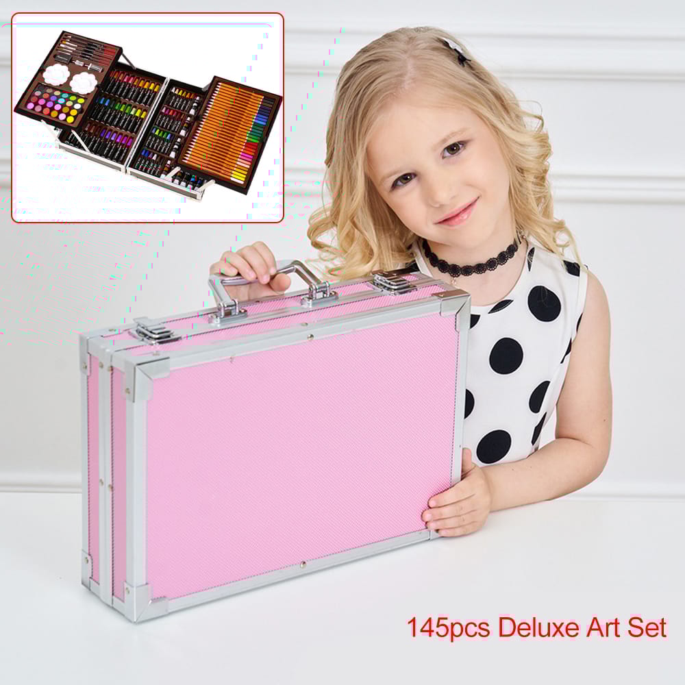 145pcs Deluxe Art Set Portable Aluminum Case with Markers