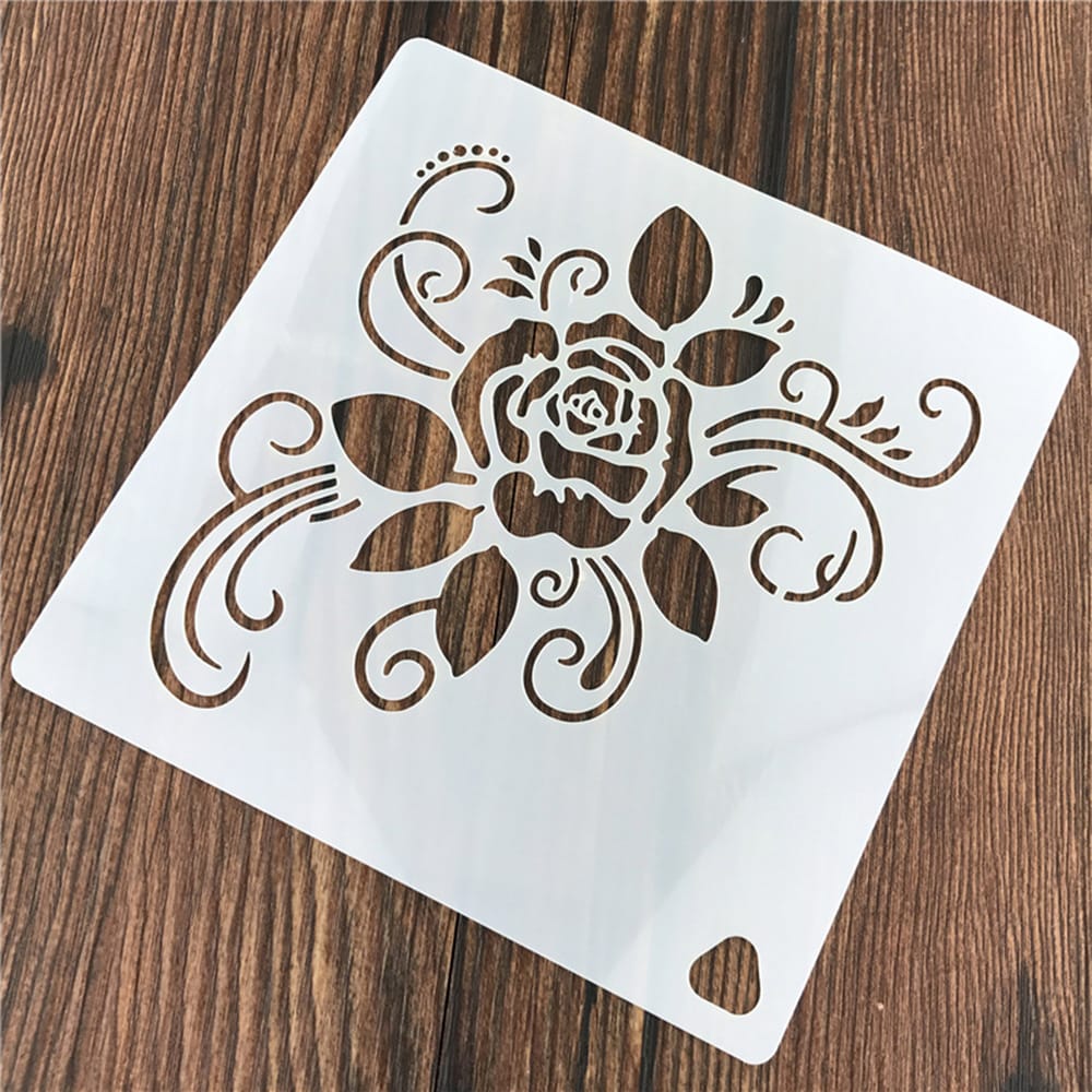 1pc Cake Decorating Stencil Flower Rose Template PET