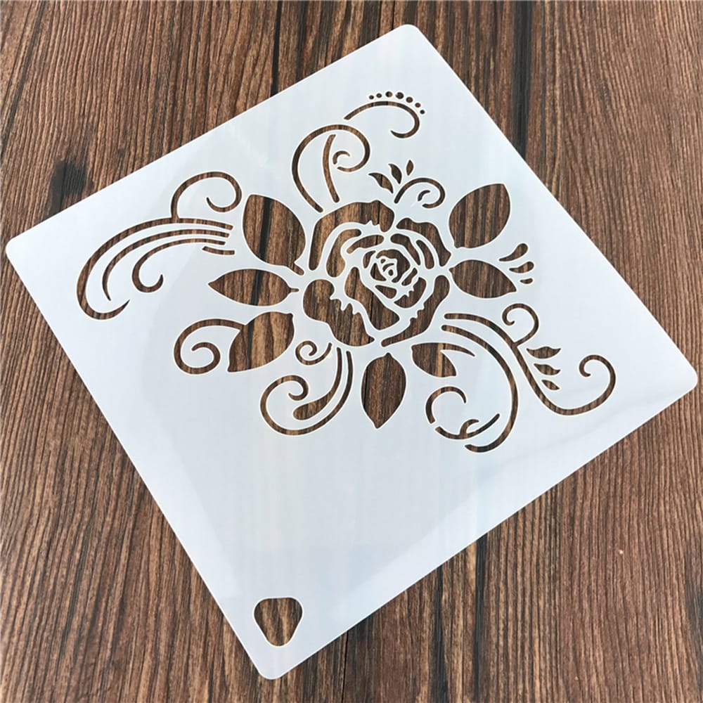 1pc Cake Decorating Stencil Flower Rose Template PET