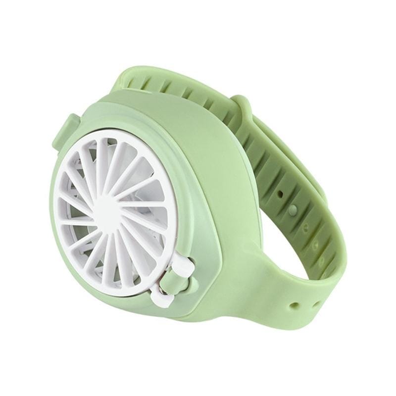 USB Mini Charging Lazy Watch Small Fan Creative Student Child Gift (Green)