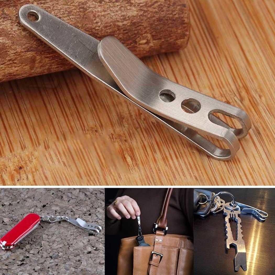 5PCS EDC Bag Key Ring Suspension Clip with Metal Key Ring Buckle Carabiner Stainless Steel Outdoor Tool