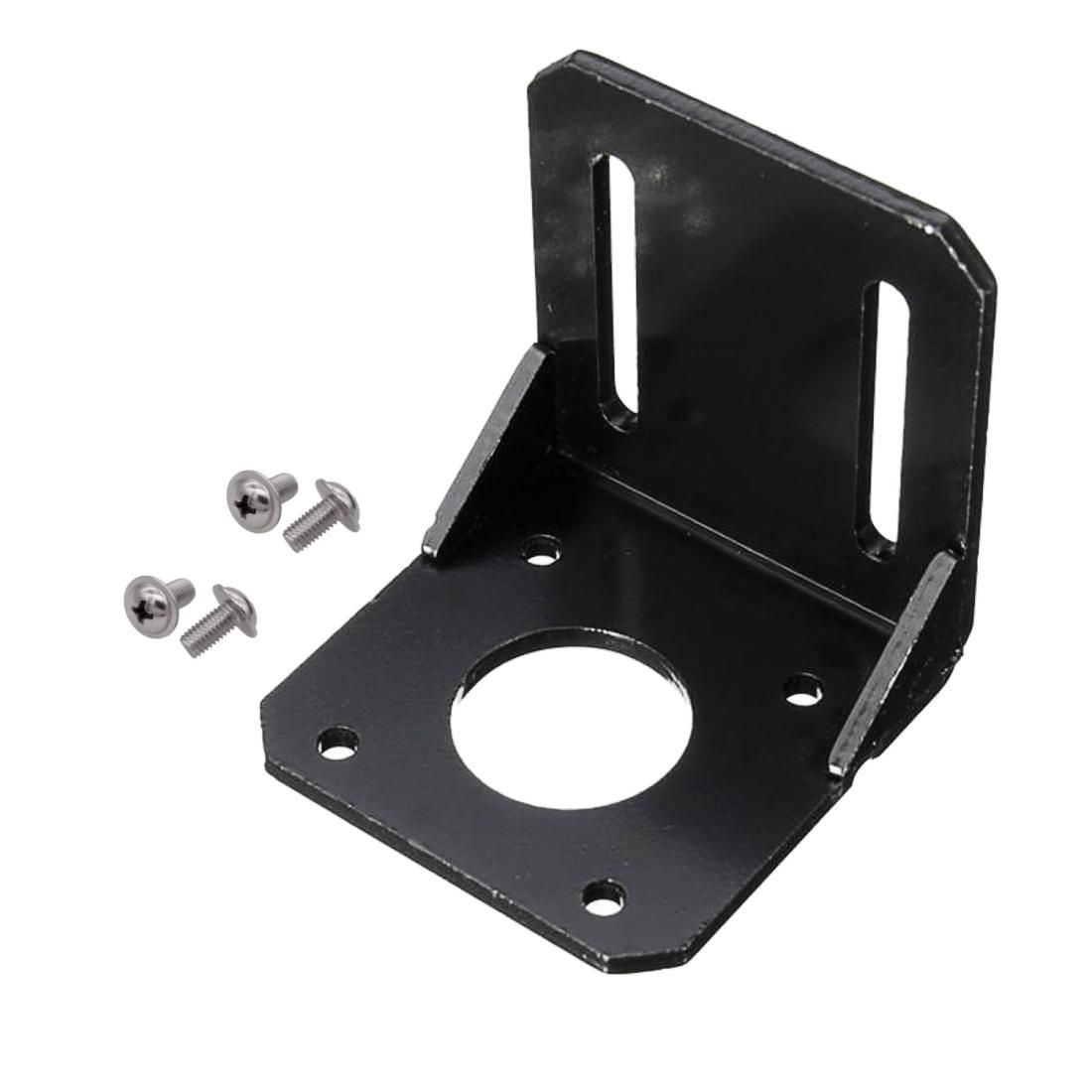 LDTR-WG0262 42MM NEMA17 Stepper Motor Alloy Steel Mounting Bracket with 5x5x5cm Screws for 3D Printer (Black)