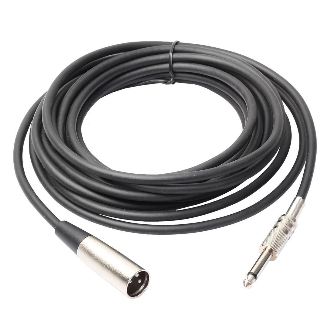 1.8m XLR 3-Pin Male to 1/4 inch Mono Shielded Microphone Audio Cord Cable (Style3)