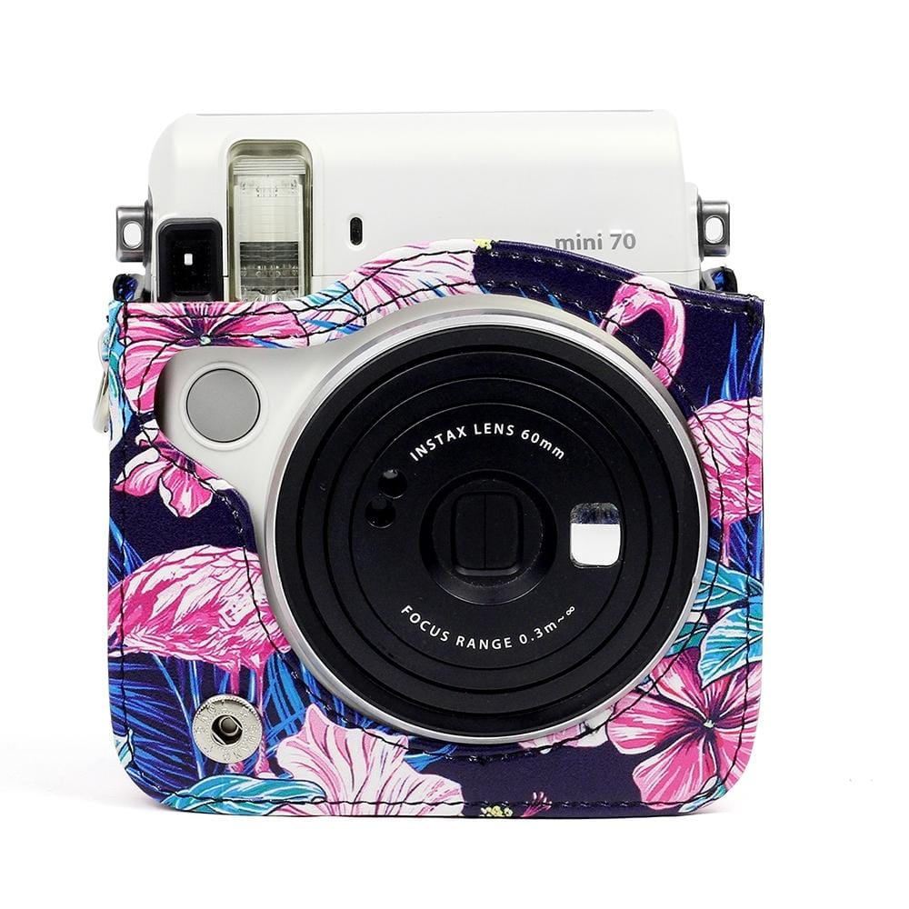 Flamingo Pattern PU Leather Protective Camera Case Bag For FUJIFILM Instax Mini70 Camera
