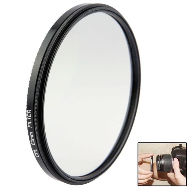 Universal Aluminum Alloy 82mm Polarizing CPL Filter for DSLR Camera Lens (Black)
