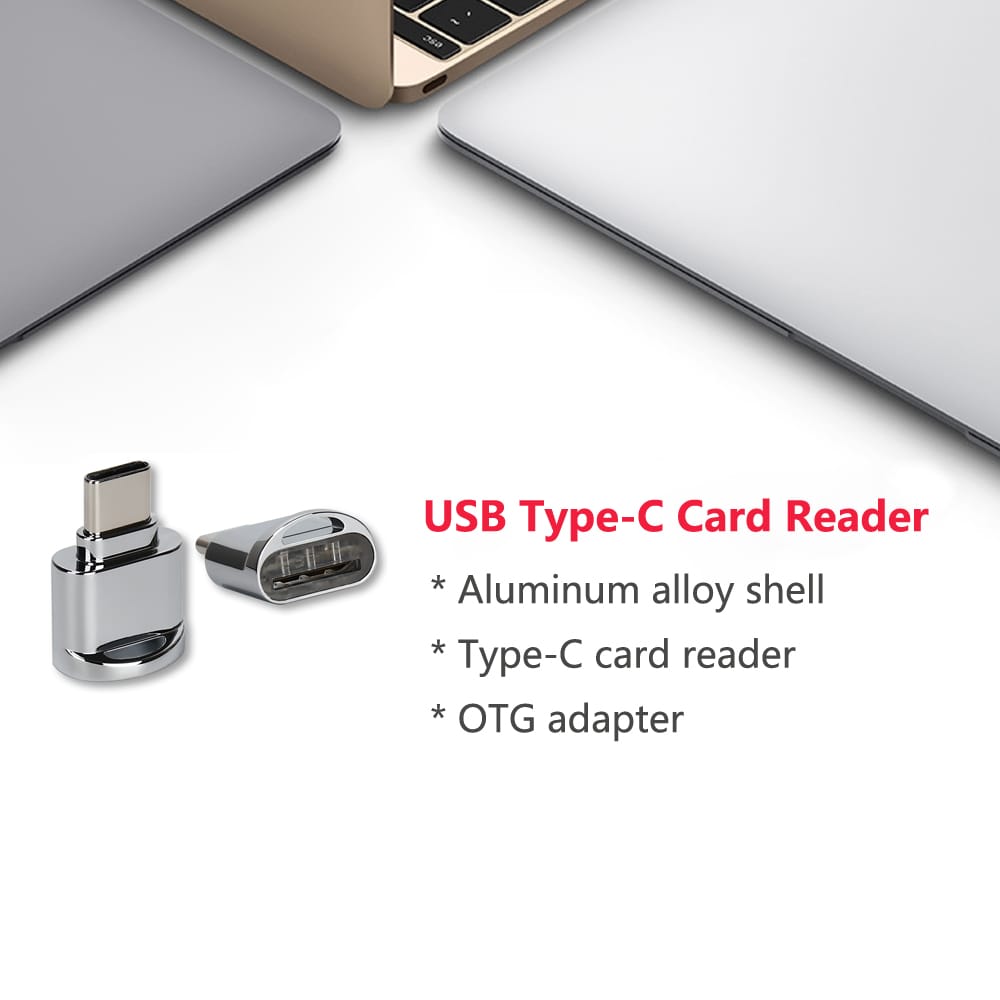 USB Type C Card Reader Aluminum Alloy TF Flash Memory Card