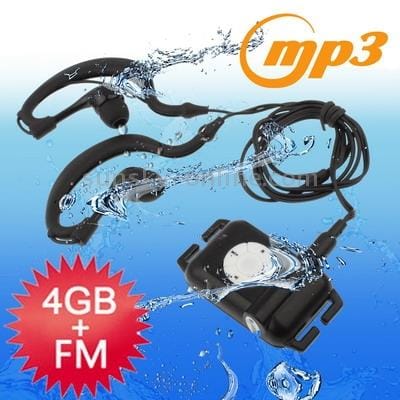 4GB Waterproof IPX8 MP3 Player with FM Radio function (Black)