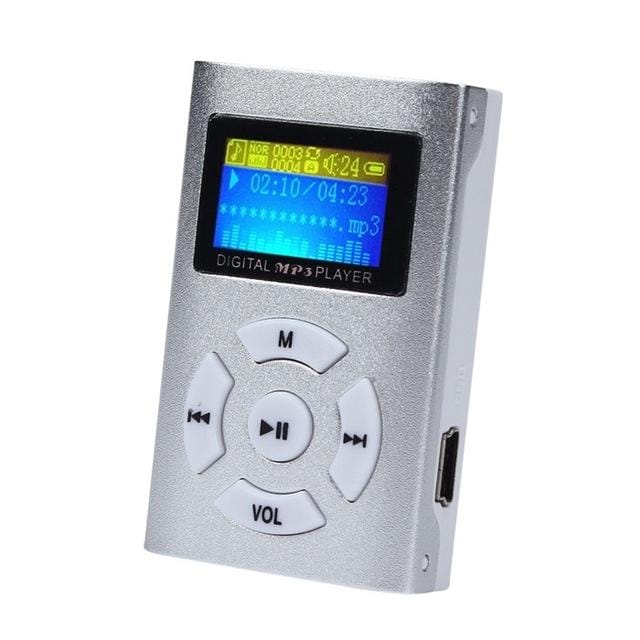 Portable TF Card Slot MP3 Player with LCD Screen (Silver)