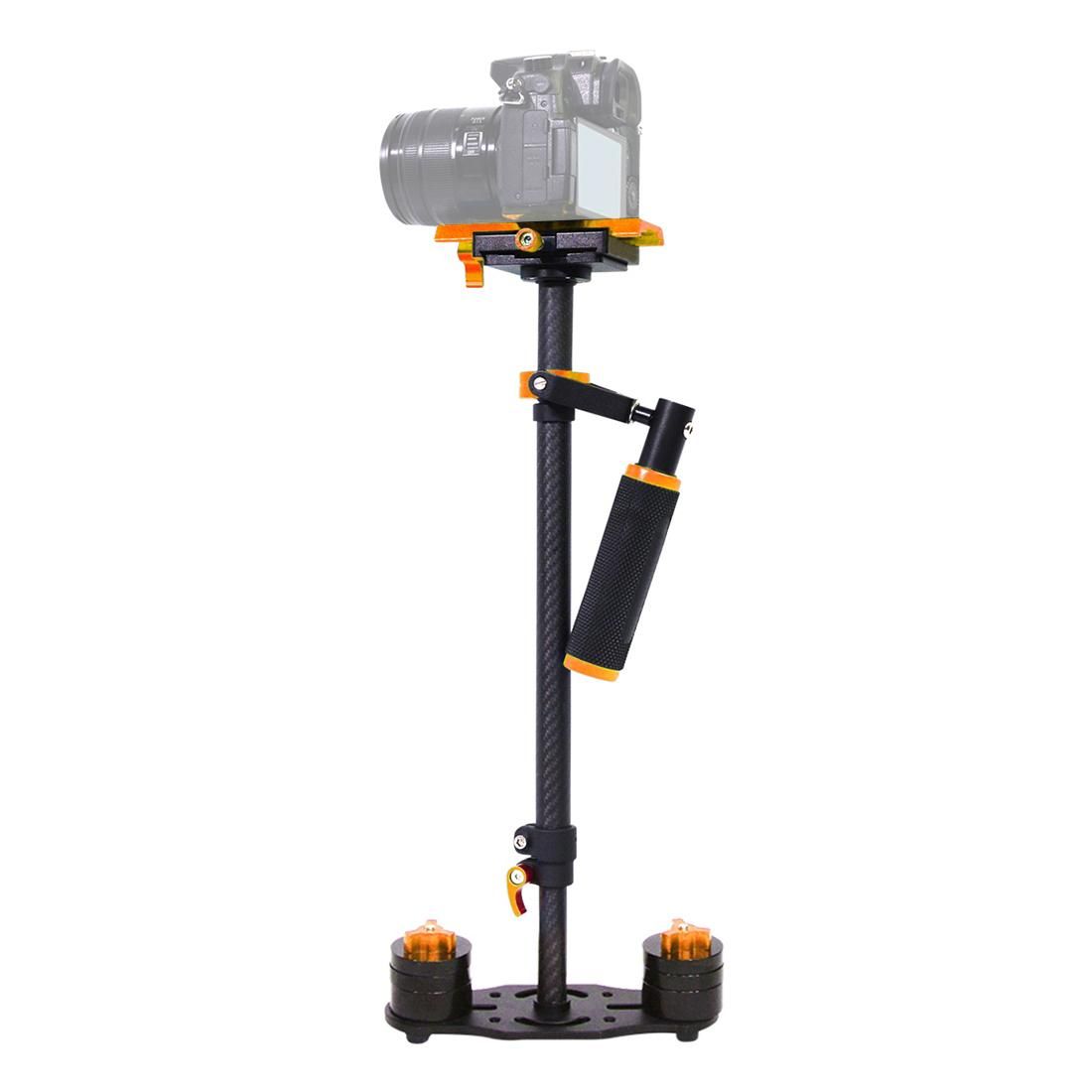 PULUZ 38.5-61cm Carbon Fiber Handheld Stabilizer for DSLR & DV Digital Video & Cameras, Capacity Range 0.5-3kg (Orange)