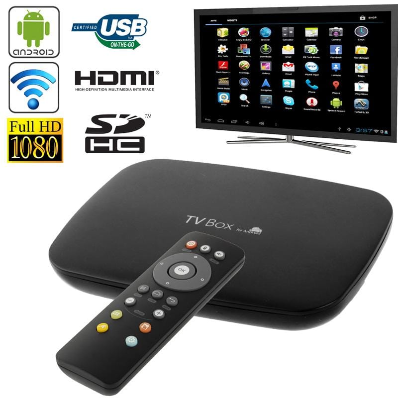 3D Full HD 1080P Dual Core Android 4.2 TV Box Media Player, HDMI 1.4 + USB 2.0 + RJ45 Interface, Support SD Card / USB Flash Disk (Black)