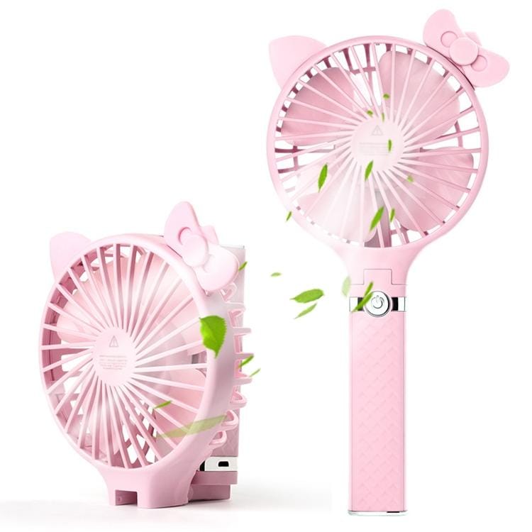 S3 Mini Foldable Handheld Flashlight Electric Fan, with 3 Speed Control (Pink)