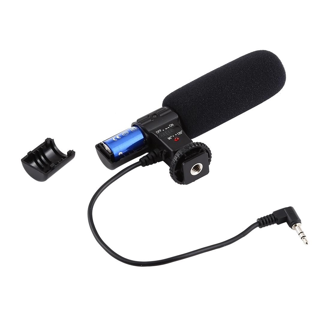 MIC-01-00L 30-18000Hz Rate Sound Clear Stereo Microphone for DSLR / Video Camera / DV / Computer / Projector / Recorder, Cable Length: 28cm