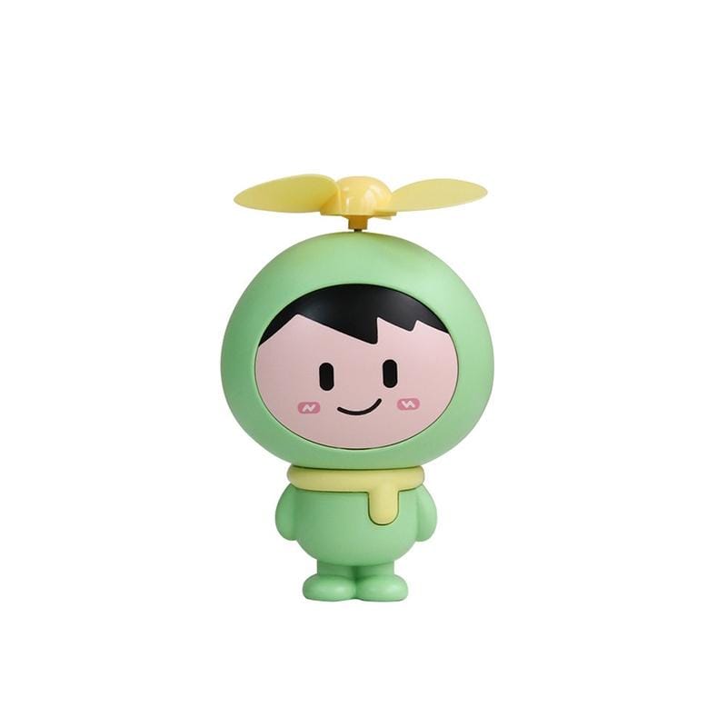 Cute Cartoon Puppet Handheld Mini Fan Creative Children Students Portable USB Charging Fan (Green)